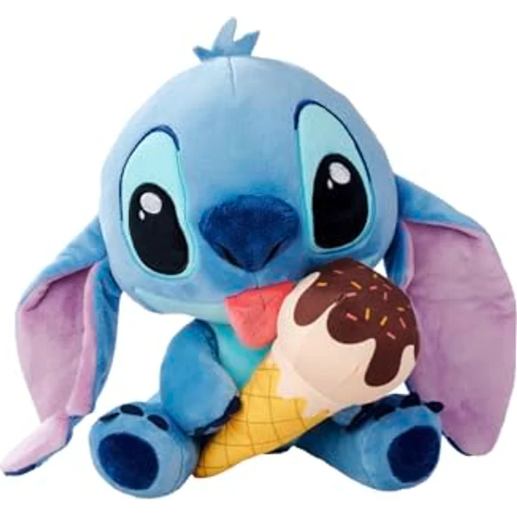 Simba Lilo & Stitch Stitch mit Eiswaffel, 25 cm großer Teddybär aus hochwertigem Plüsch, blau – Bild 1