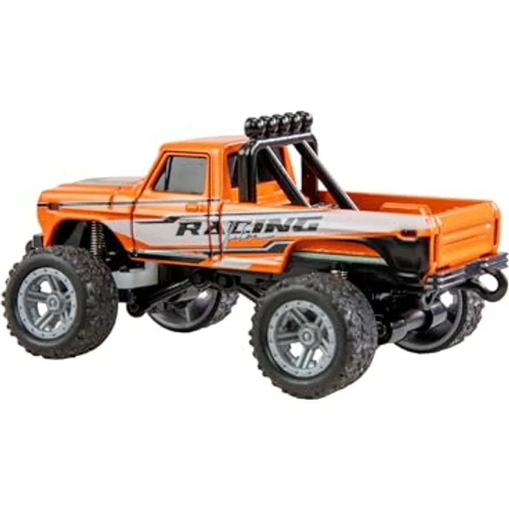 Amewi RC-Monstertruck Die Cast 1:64 RTR, orange, mit drei Geschwindigkeitsstufen, kinderfreundlicher Tempomat-Funktion und LED-Beleuchtung – Bild 4