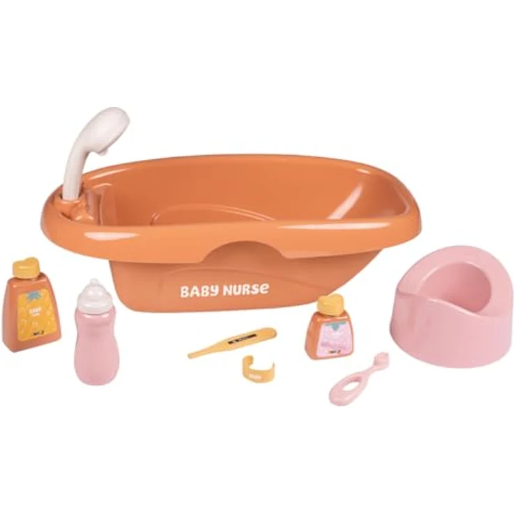 Smoby Baby Nurse Puppen-Badewanne, 8-teiliges Set mit Zubehör für Rollenspiele, aus recyceltem Material, für Kinder ab 3 Jahren, in Frankreich gefertigt – Bild 1