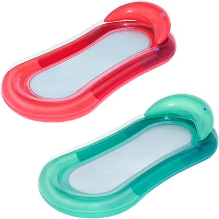 Bestway Hydroluxe Lounge Luftmatratze, 1.60m x 84cm mit Kopfstütze und Netz-Liegefläche, sommerliches Design – Bild 1