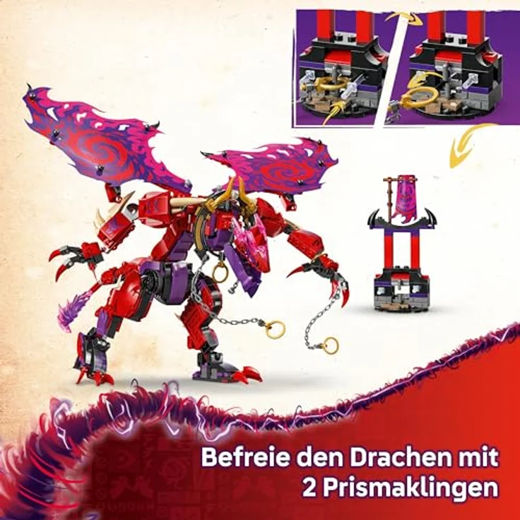 LEGO NINJAGO Chaosdrache Donnerzahn - Spielzeug mit 6 Ninja Minifiguren - Fantasievolles Rollenspiel Bauset für Kinder ab 8 Jahren - TV-Serie Aufstieg der Drachen 71832 – Bild 5