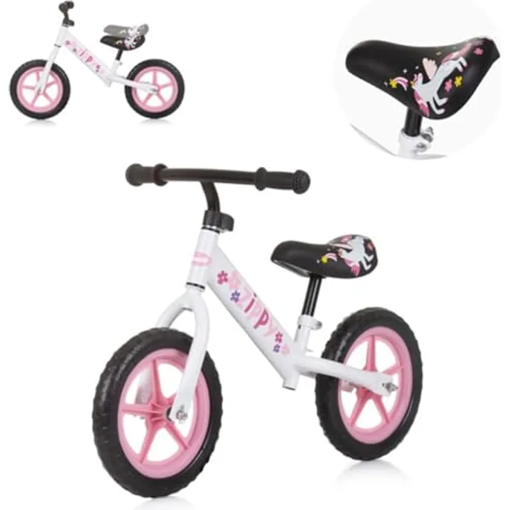 Chipolino Laufrad Zippy 12 Zoll, höhenverstellbarer Sitz, Anti-Rutsch-Griffe, geeignet für Kinder ab 3 Jahren bis 25 kg