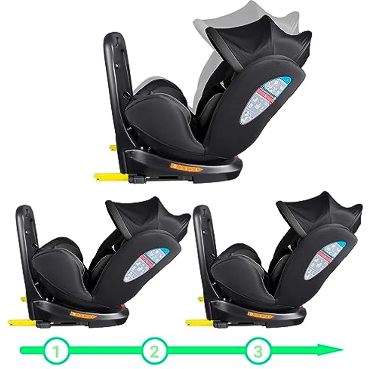 XOMAX Autokindersitz Selena, 360° Drehfunktion, Isofix, 5-Punkt-Gurt, 4 verschiedene Farben – Bild 5