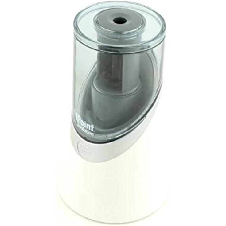 WESTCOTT iPoint Evolution Anspitzer, batteriebetrieben für Stifte bis 8 mm Ø, weiß, großer Auffangbehälter, automatische Spitzfunktion, Titannitrid beschichtete Klingen – Bild 3