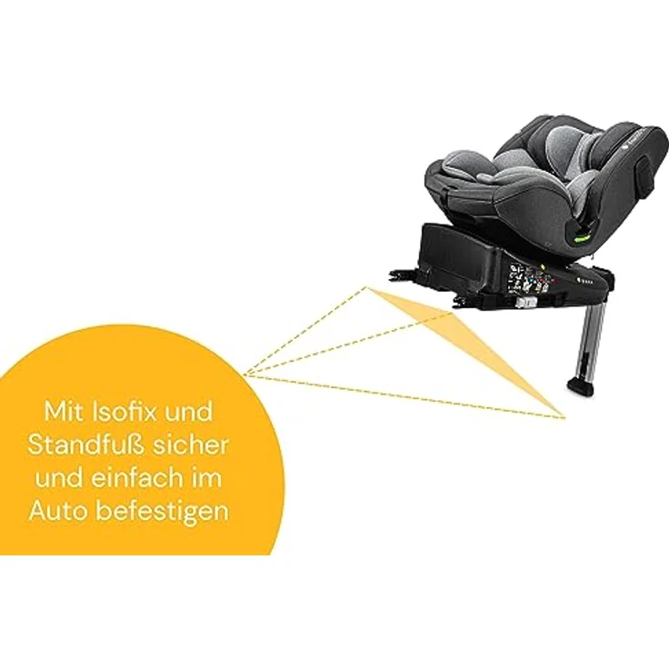 Osann Autokindersitz Eno360 SL i-Size, 360° drehbarer Reboarder Kindersitz Isofix, ab Geburt bis 12 Jahre, 40-150 cm, Baby Autositz, grau – Bild 10