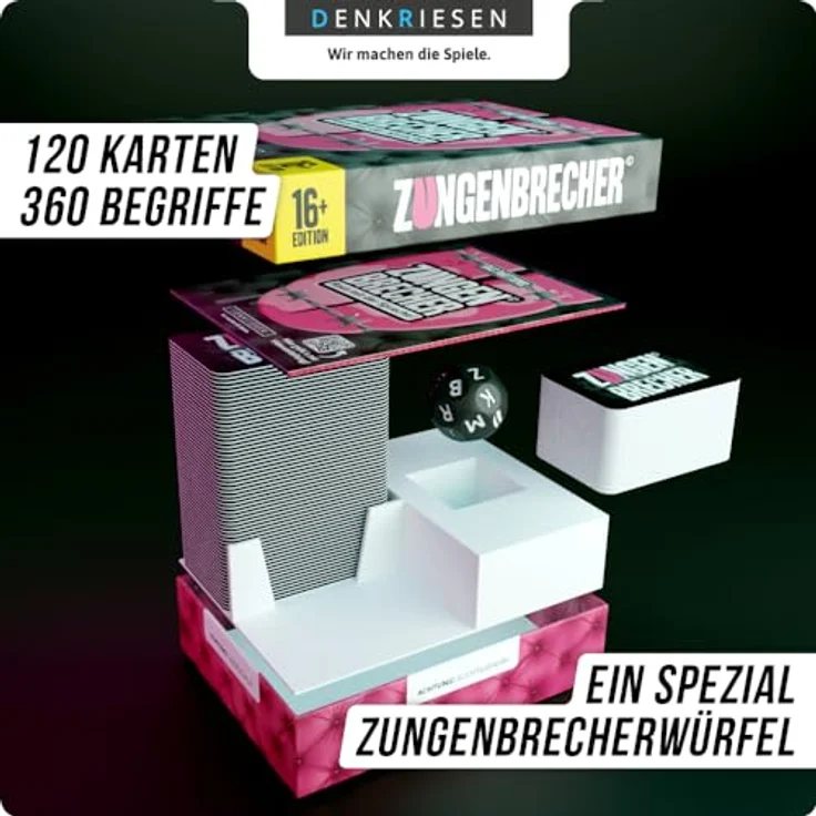DENKRIESEN - Zungenbrecher© 16+ Raus mit der Sprache! | Kartenspiel | Partyspiel | Reisespiel | Geburtstagsgeschenk | – Bild 4