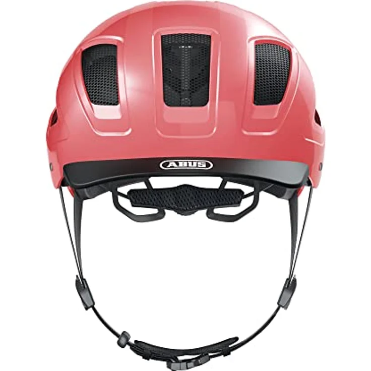 ABUS HYBAN 2.0 Fahrradhelm, Rot (Living Coral), M - Cityhelm mit LED-Rücklicht und perfekter Belüftung – Bild 2