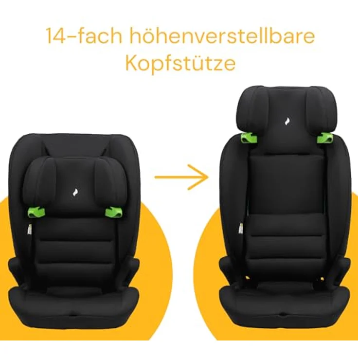 Osann Autokindersitz Lupo Isofix i-Size, erhöhter Seitenaufprallschutz, 14-fach höhenverstellbare Kopfstütze, für Kinder 76-150 cm, blau – Bild 5