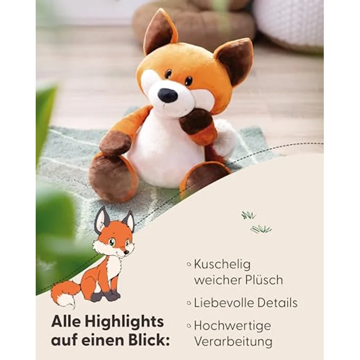 NICI Fuchs Fabio 50cm, orange, weiches Kuscheltier aus recyceltem Material, ideales Geschenk für Kinder & Erwachsene | 65697 – Bild 4