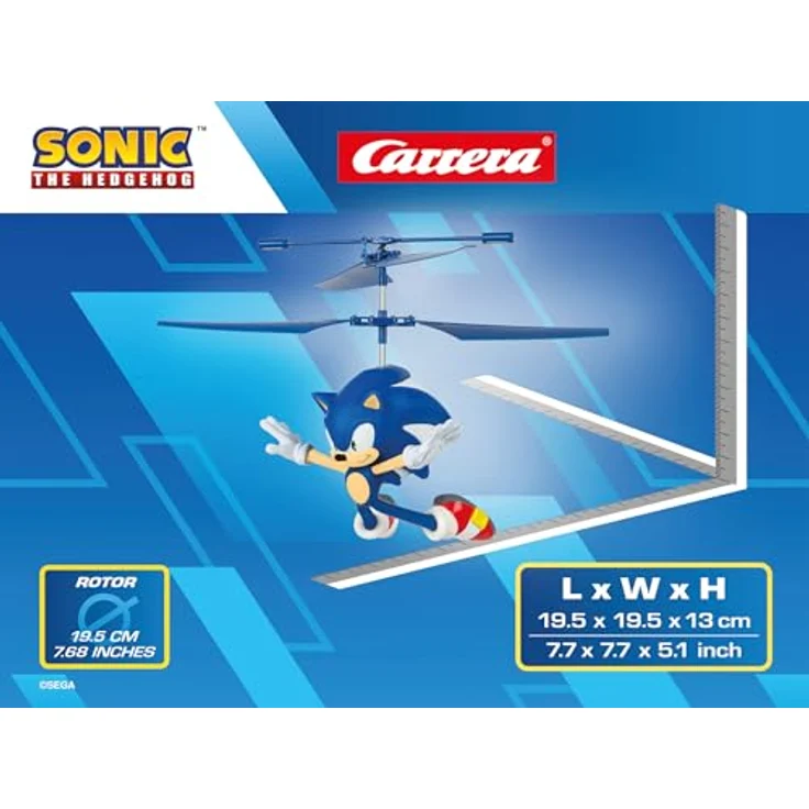 Carrera 2,4GHz Sonic The Hedgehog(TM) Soaring Sonic, Ferngesteuerter Hubschrauber mit Gyro-System, inkl. Controller und Zubehör – Bild 4