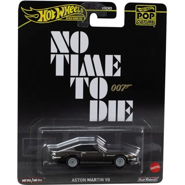 Hot Wheels Aston Martin V8 HVJ36, 1:64 Die Cast Modellfahrzeug | 007, original Lizenzprodukt – Bild 1
