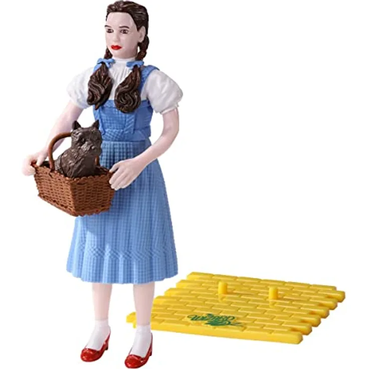 The Noble Collection BendyFigs Oz - Dorothy, Biegefigur mit Toto, 19 cm, PVC und ABS