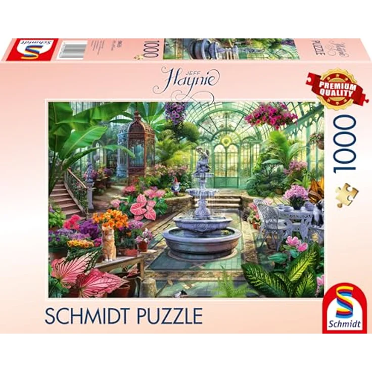 Schmidt Spiele 58633 Viktorianisches Gewächshaus Puzzle, 1000 Teile mit perfekter Passgenauigkeit und spiegelfreiem Mattlack, 69,3 x 49,3 cm – Bild 3
