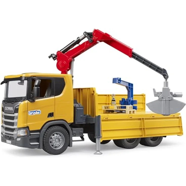 Bruder® Spielzeug-LKW 03551 Scania Super 560R, Baustellen-LKW mit Kran, 2 Paletten und teleskopierbarem Kranarm, für Kinder ab 4 Jahren – Bild 7