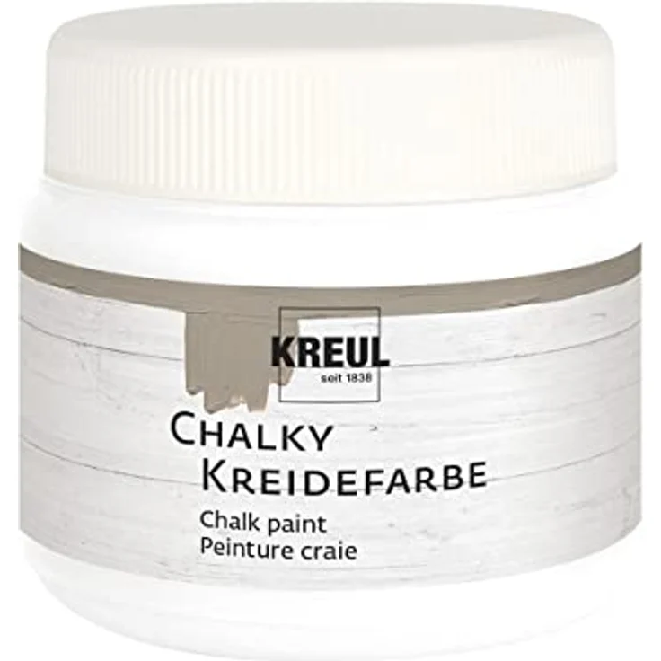 KREUL Chalky Kreidefarbe 75323, Snow White, 150 ml, sanft-matte, schnelltrocknend, für Used Look Effekte – Bild 1