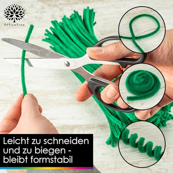 OfficeTree Pfeifenreiniger Grün, 220 Stück, 30 cm lang, formstabil und flexibel für Bastelprojekte – Bild 5