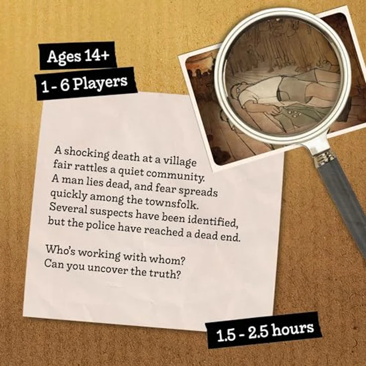 Hidden Games Crime Scene - The Case of Little Gomersal - Realistisches Kriminalspiel für 16 Spieler, ab 14 Jahren, 1,5 - 2,5 Stunden Spielzeit, plastikfreie Verpackung – Bild 2