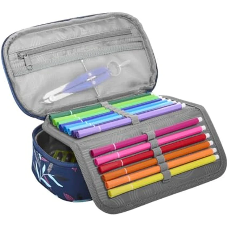 Coocazoo Schlampermäppchen Pencil Case Boho Glam, dunkelblau, geräumiges Hauptfach, robustes Material, komfortabler Tragegriff, modernes Design – Bild 3