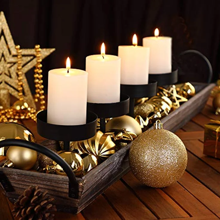 DEUBA® Weihnachstkugeln 66tlg Ø 3-6cm Kunststoff matt glänzend Christbaumkugeln Christbaumschmuck Anhänger Weihnachtsbaumkugeln Weihnachtsdeko Gold - Preisvergleich – Bild 2