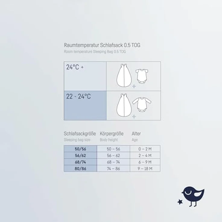 Julius Zöllner Musselin Sommerschlafsack grau, Größe 80 | aus weicher Musselin Baumwolle, sicher und schadstoffgepüft, ideal für warme Sommernächte – Bild 7