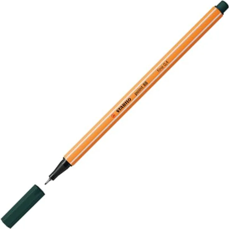 STABILO point 88 Fineliner, Olivgrün mit metallgeschützter Spitze, wischfester Spezialtinte, perfekt für präzise Arbeiten – Bild 2