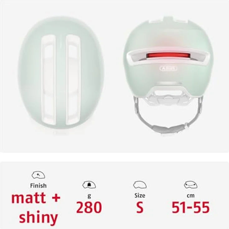 Abus HUD-Y, Kinderfahrradhelm mit magnetischem, aufladbarem LED-Rücklicht und Magnetverschluss, Urban-Helm für Damen und Herren – Bild 3