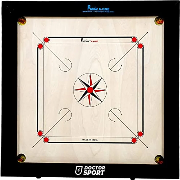 DOCTOR SPORT Carrom international Turnier Brett - A-One - 8mm Naturel Birch A Grade Holz Spielbrett - 12 kgs. - 74x74 cm - Outer 83x83 cm – Bild 2