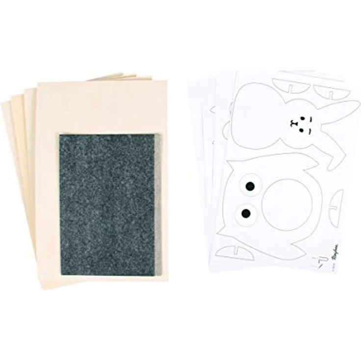 Rayher 62912505 Laubsägevorlagen Tiere, mit Sperrholzplatten, Motiv für Laubsägearbeiten, 300x200x4 mm, Natur – Bild 2