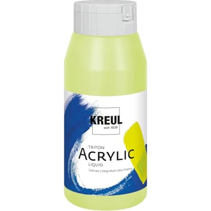 KREUL Solo Goya Triton Acrylfarbe lichtgrün, 750 ml, schnell matt trocknend, wasserbasiert, gut deckend und ergiebig, in Studioqualität – Bild 1