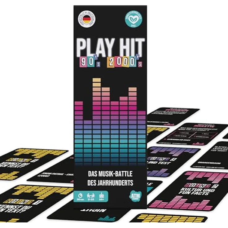 ATM Gaming PlayHit, Musik-Battle-Spiel 1990-2000 mit über 500 Songs für 2-10 Spieler, umweltfreundlich gedruckt – Bild 1