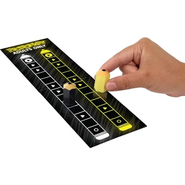 Mattel Games Pictionary JCM29, Partyspiel für Erwachsene mit Zeichen- und Spurkarten, Brettern, Markern und Sanduhr, spanische Version – Bild 3