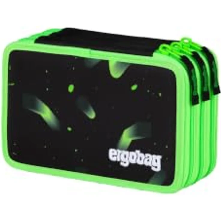ergobag Federmäppchen Maxi Mäppchen, (1-tlg), befüllt mit 40 Teilen in Überholspur - Schwarz, wasserabweisend – Bild 1