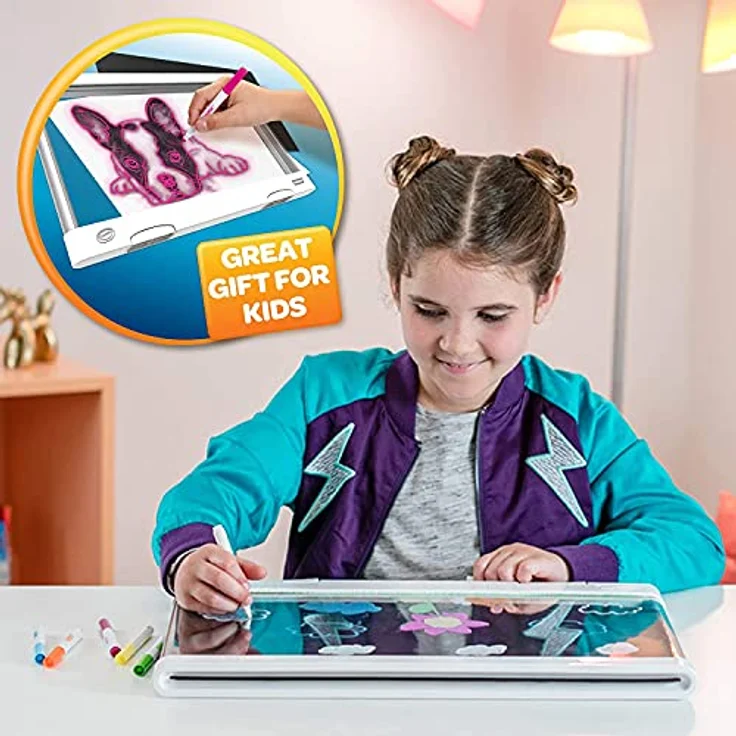 Crayola Deluxe Led-tafel Mit Filzstiften, Spielzeug Zeichenbrett Kinder, Led Zeichenbrett Mit 3 Lichteffekten, Radierbare Zaubertafel Zum Malen, Schreiben Und Zeichnen, Spielzeug Ab 6 Jahren – Bild 8