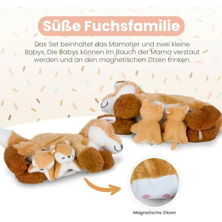 Mamanimals 2020607, Fuchs, Kuscheltier für Kinder und Erwachsene – Bild 3