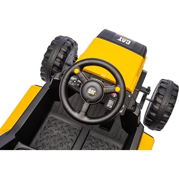 Sun Baby Elektrischer Kindertraktor CAT, 12V Akutraktor mit Fernbedienung, MP3-Player, Hupe, gelb-schwarz, für Kinder 3-6 Jahre – Bild 2