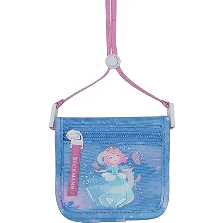 Beckmann, Brustbeutel Fairytale, Portemonnaie zum Umhängen für Kinder, Grundschule, Blue