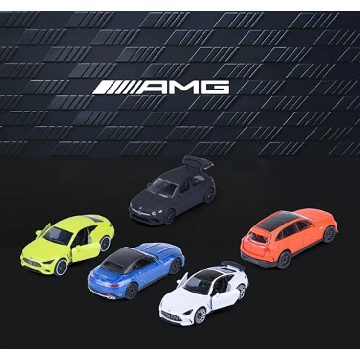 Majorette Mercedes AMG Set, 5 Miniaturautos aus Metalldruckguss, 7,5 cm, dekorierte Sammelbox, offizielles Lizenzprodukt, ab 3 Jahren (850210500) – Bild 2
