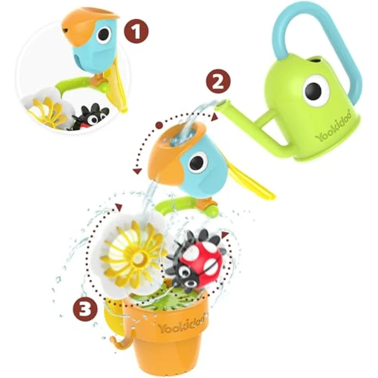 Yookidoo Pour N Spin Tipping Bird, Badespielzeug für Kleinkinder mit interaktivem Wasserspiel, ideal ab 18 Monaten – Bild 5