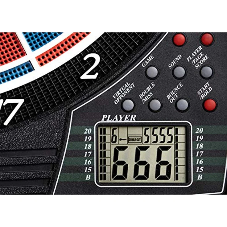 Karella Dartautomat CB-25, Tunierausführung, elektronische Dartscheibe mit 29 Spielen und 90 Varianten, inkl. 6 Softdarts – Bild 4