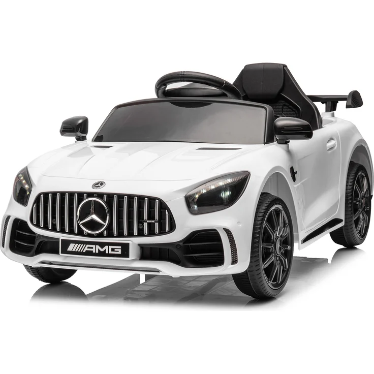 FCH Elektroauto Kinderauto Mercedes-Benz AMG Gtr, 2,4G Fernbedienung, LED Scheinwerfer, MP3, Hupe und Musik, weiß