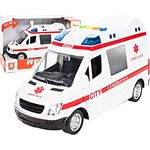 MalPlay Krankenwagen Spielzeug | 1:16 Mini Simulation | Krankenhaus Rettungswagen Notfallfahrzeug | mit Ton und Licht | ab 3 Jahren | Geschenk für Kinder