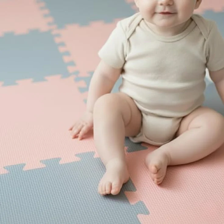 LittleTom Spielmatte Baby Puzzlematte Blau & Rosa, 18-teilig, 30x30 cm Matten, 180x90 cm Bodenmatte, EVA Schaumstoff, rutschfest, allergikerfreundlich – Bild 5