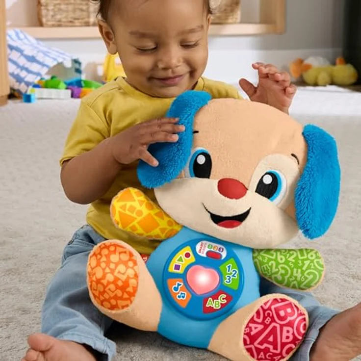 Fisher-Price® Kuscheltier Lernspaß Hündchen mit Licht- und Soundeffekten, mehrsprachig (D, F, E, I, DU) – Bild 4