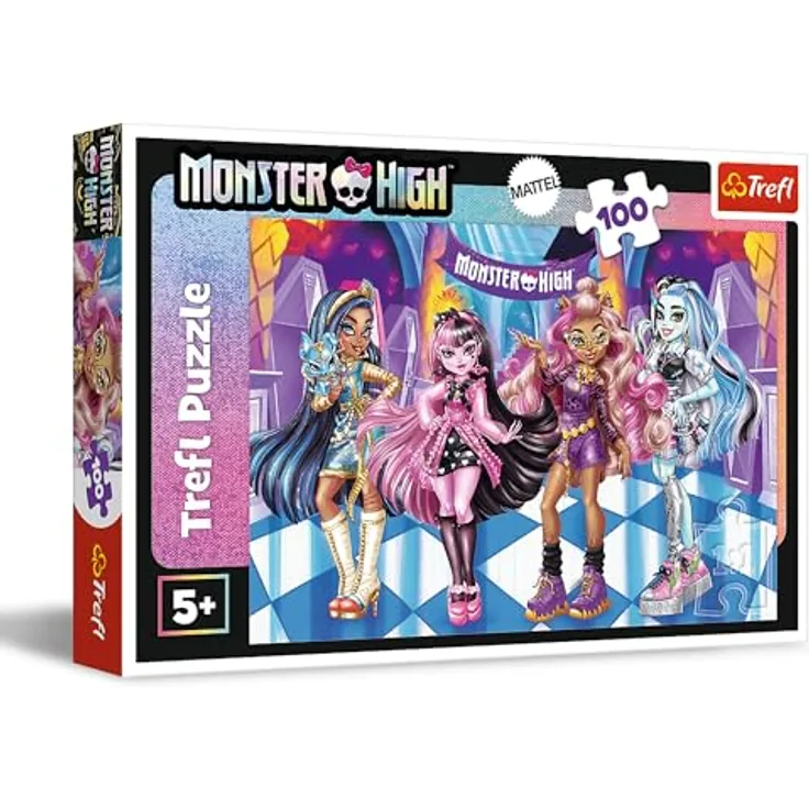 Trefl Puzzle 100 - Monster High, 100 Teile mit buntem Design zur Förderung von Konzentration und Kreativität