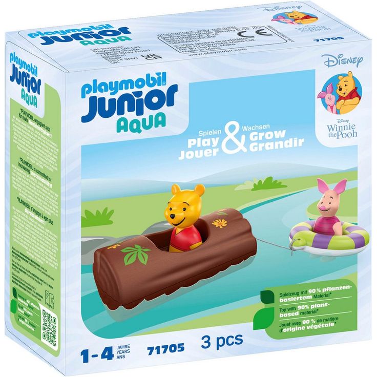 Playmobil® Konstruktions-Spielset Winnies & Ferkels Wasserabenteuer, JUNIOR & Disney, (3 St), Made in Europe – Bild 1