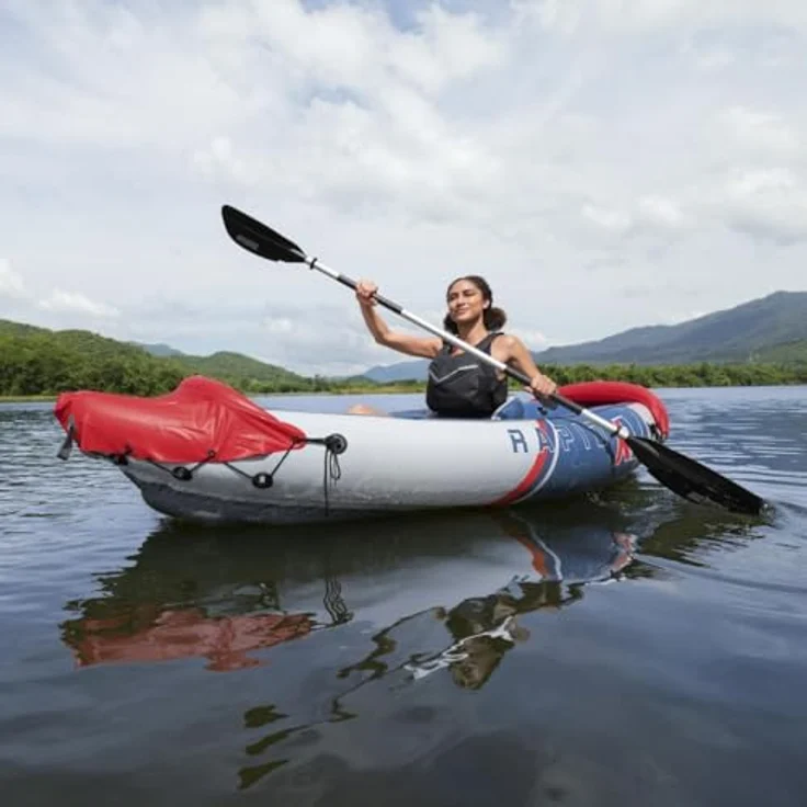 Bestway Hydro Force Rapid X1, Schlauchboot (290 cm, 1 Pers.), inklusive Paddel, Pumpe und Tragetasche, 120 kg Tragfähigkeit – Bild 2