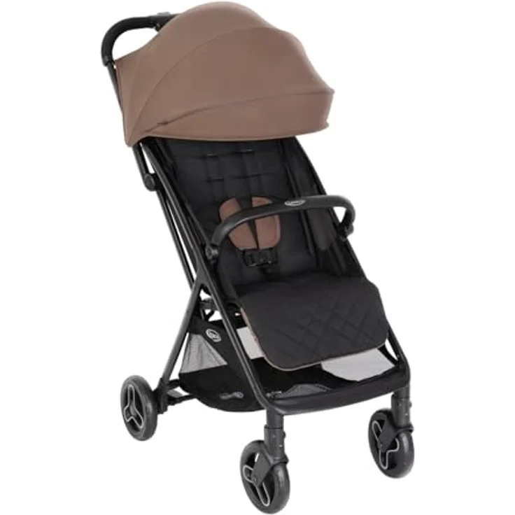 Graco Myavo™ Reisebuggy, ab Geburt bis 4 Jahre, leicht, schnell zusammenklappbar, freistehend zusammengeklappt, großer Staukorb, inkl. Regenverdeck, braun, Fossil – Bild 1