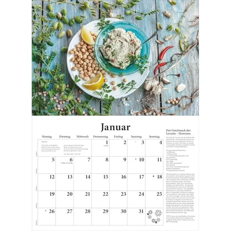 Neumann DUMONTS neuer Küchenkalender 2026, Broschürenkalender mit Rezepten und Gedichten, 42 x 29 cm, stimmungsvolle Food-Fotografien – Bild 3