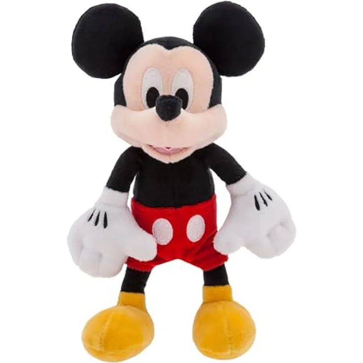 Disney Store Micky Maus Mini Bean Bag Kuscheltier, superweich mit gestickten Gesichtszügen und Details