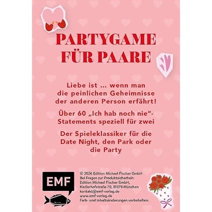 EMF Ich hab noch nie ... - Kartenspiel für Paare mit über 60 Karten für überraschende Wahrheiten, ab 16 Jahren – Bild 2